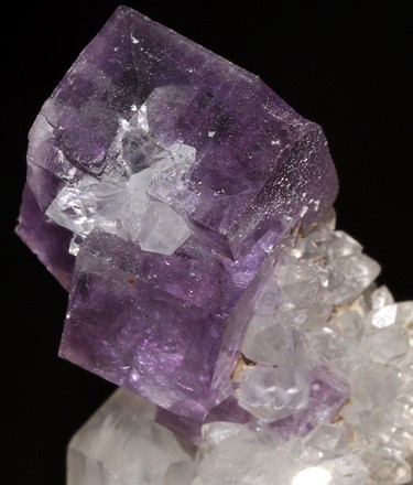 close up of purple fluorite specimen