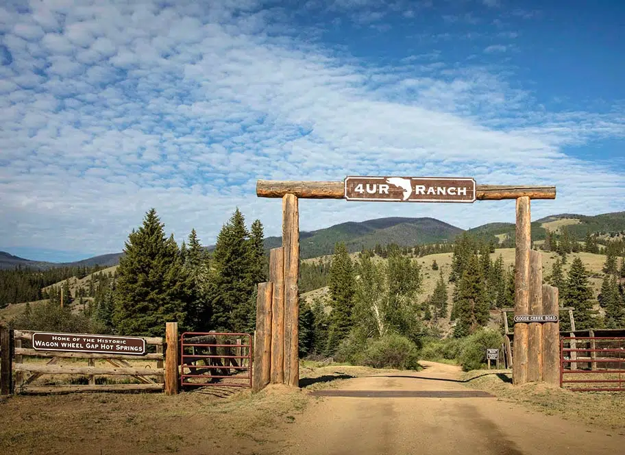 Entry gate to 4UR Ranch - a premier Creede, Colorado dude ranch