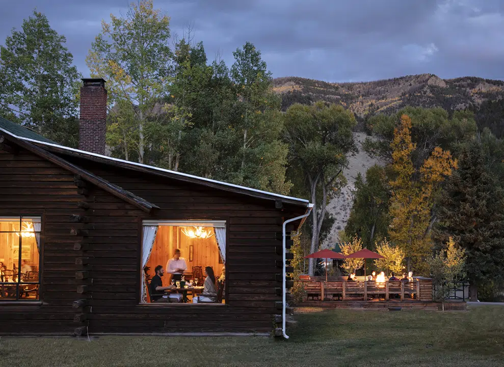 The lodge and firepit at 4UR Ranch in Creede CO