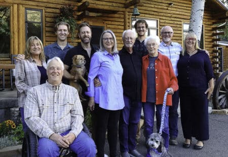 Leavell Family outside of the 4UR Ranch Lodge