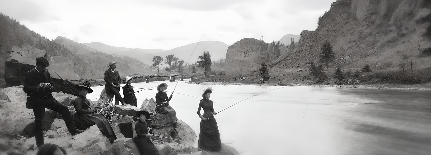 old photo of people fishing