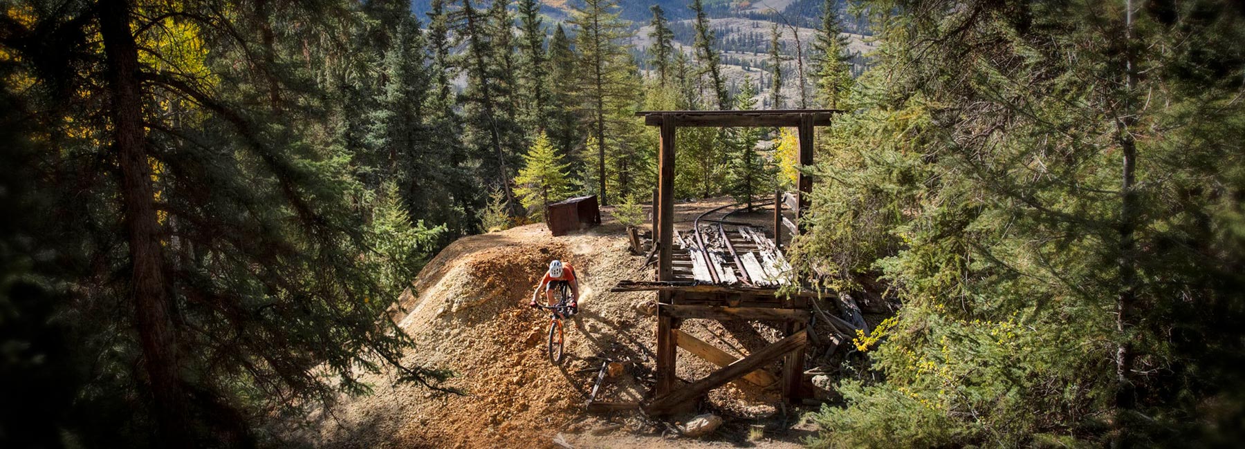 man mountain biking