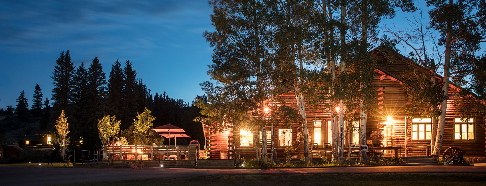 Lodge Exterior at night